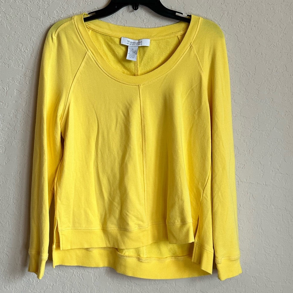 Weekend Andrea Jovine French Terry Yellow Sweatshirt Size Medium